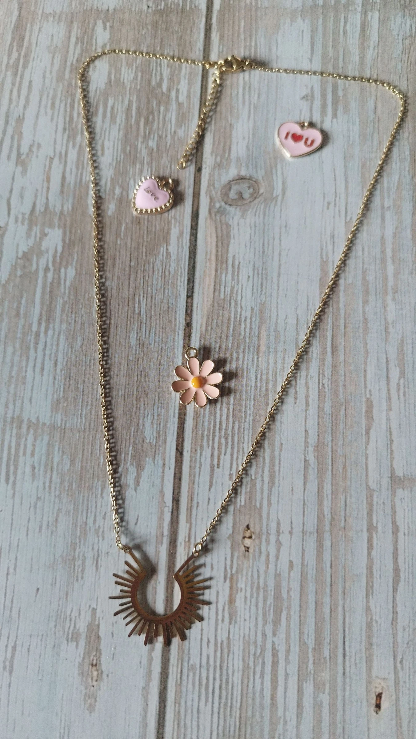 Collier doré en acier inoxydable 